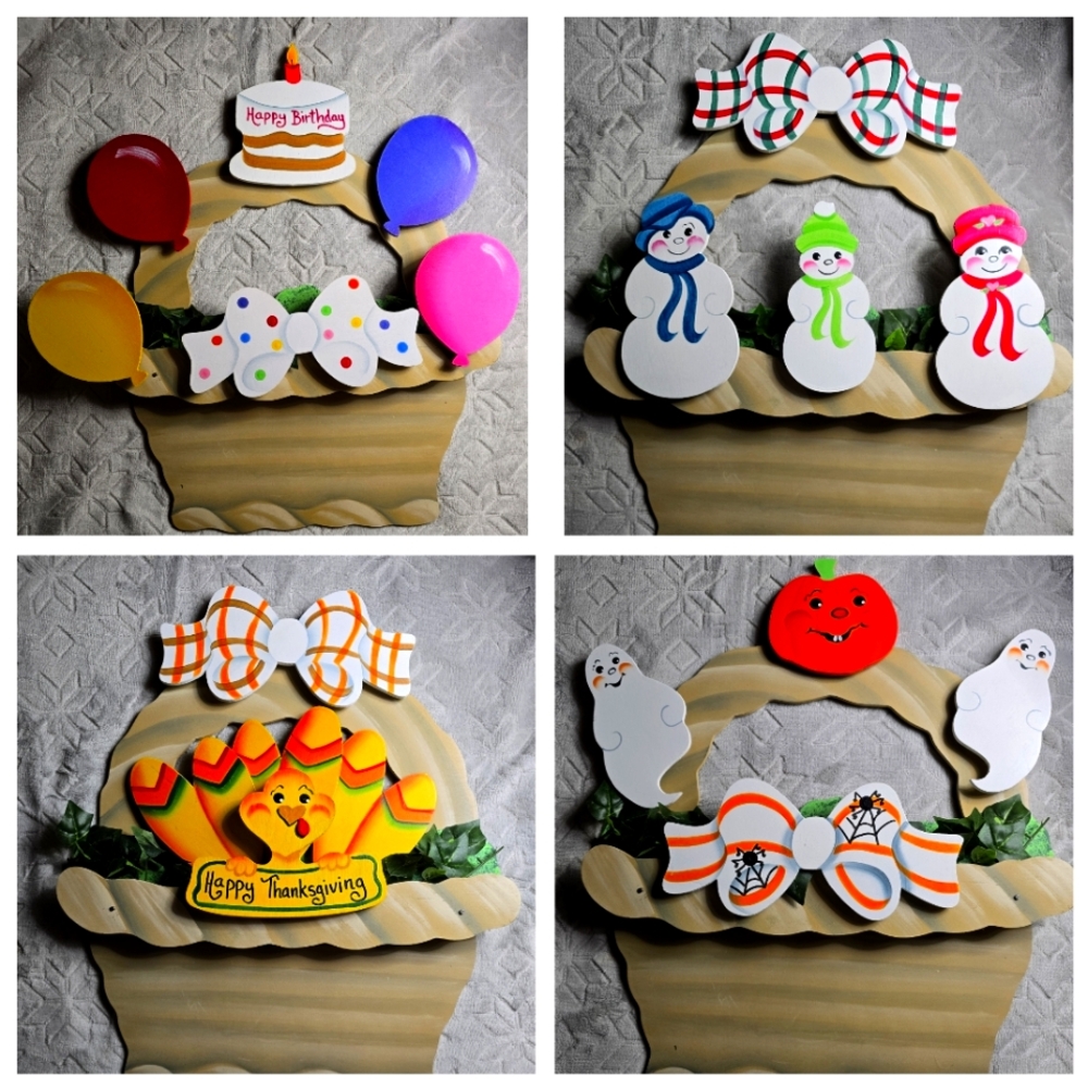 Festive Basket Wall Or DoorDecor Set - Multicolor